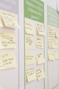 Pinnwand mit Notizen